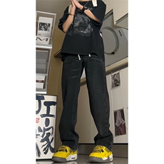 得物品质可二开宽松直筒松紧腰牛仔裤A439特P40，男装牛仔裤，电商A309