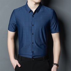 Y8667钱塘2020-2锦氨无痕精品男士高端短袖衬衫主推P65，男装衬衫，钱塘207-2