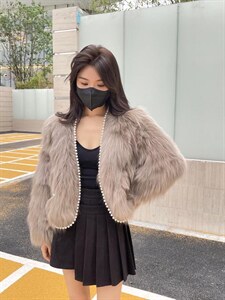 冬季新款珍珠狐狸毛外套图片