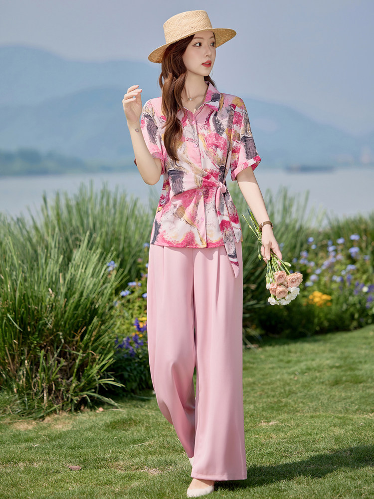 现货！夏季新款2025套装女时尚洋气优雅简约时髦气质两件套,女装套装/套裙,魅影