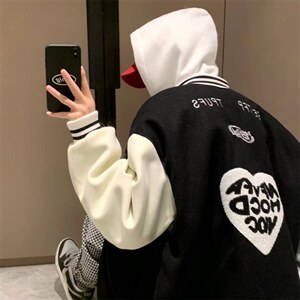 春秋外套韩版潮流hiphop高街夹克宽松褂子新款棒球服男JK725-P55图片