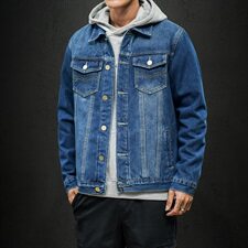 秋冬季加绒加厚牛仔夹克男修身休闲韩版潮流外套日系衣服1608-P95，男装夹克，电商A318