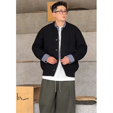 原版假两件针织衫开衫衬衫领拼接毛衣外套W6180-特P75，男装针织衫/毛衣，星座1212