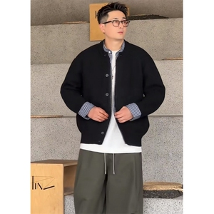 原版假两件针织衫开衫衬衫领拼接毛衣外套W6180-特P75图片