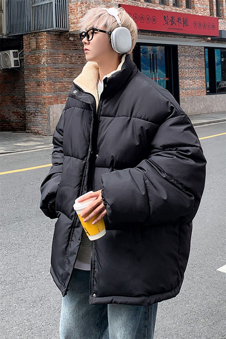 2025新款港风棉衣男纯色立领棉袄加绒加厚棉服外套3364-P60,男装棉衣,星座207