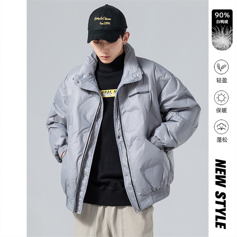 2023冬羽绒服立领插肩袖轻薄保暖90%白鸭绒MY920,男装羽绒服,电商A042