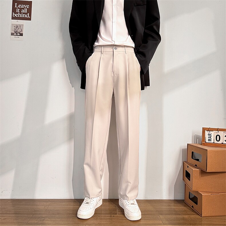 217-2-HK2358春季新款宽松直筒休闲裤男垂感西装裤小西裤,男装西服套装,星座217-2