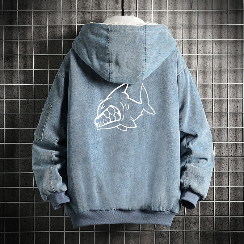 NM53041-P140牛仔外套男大码加厚加绒衣男羊羔毛服男网格,男装棉衣,电商A040A