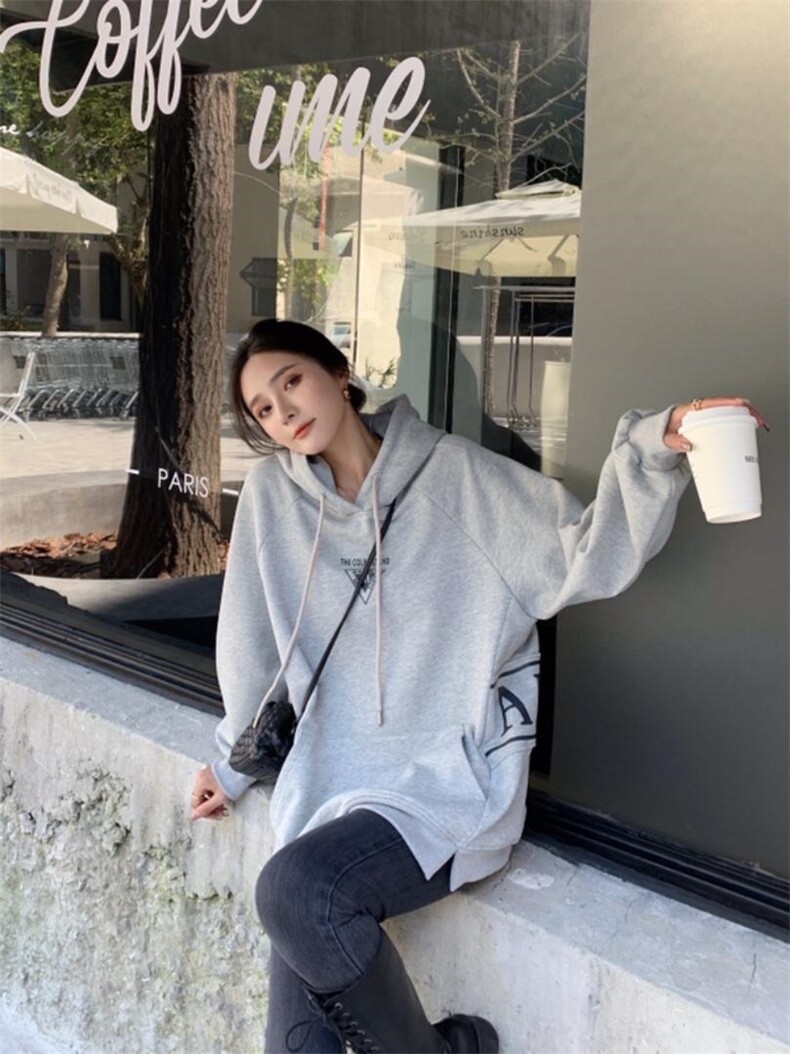 冬季新款加绒卫衣，女装卫衣/绒衫，卡希妮(5F)