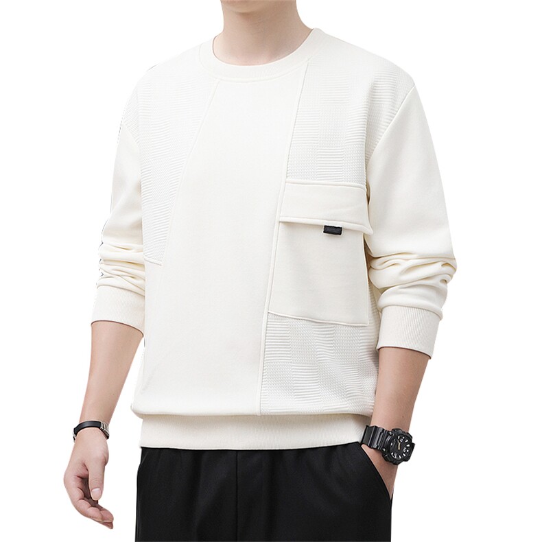 加绒加厚M-8XL休闲圆领拼接卫衣男6081加绒-P52,男装卫衣,星座209