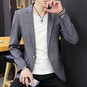 秋季新款韩版修身商务休闲小西服男工作服正装男新郎礼服X07-P90图片