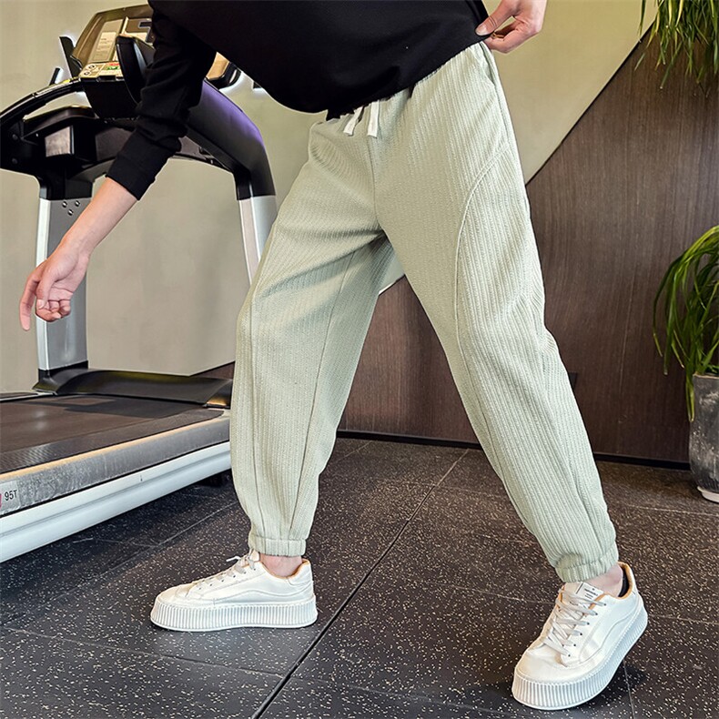 2025新款港风卫裤束脚针织裤跑步机麦穗风格2238/P58/控78，男装休闲裤，星座313B-2(原星座309A-2)