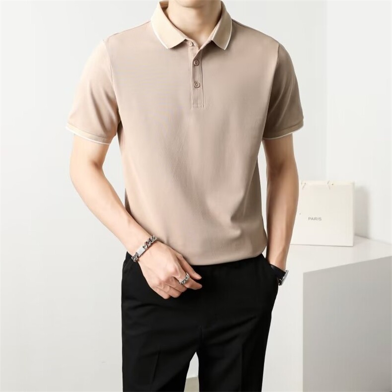 夏季新款简约休闲男士POLO衫短袖商务翻领纯色T恤上衣TA01，男装Polo衫，星座1116A-2（原606A-1）