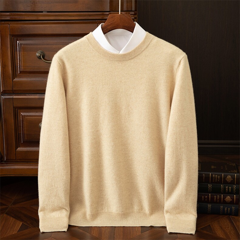 高品质商务休闲男士羊绒衫秋冬必备内搭保暖舒适经典百搭款，男装羊绒套衫，鼎坤羊绒