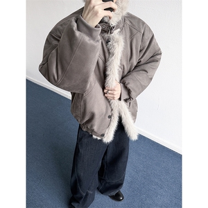 M96045-特批100美式麂皮绒座山雕棉衣外套图片