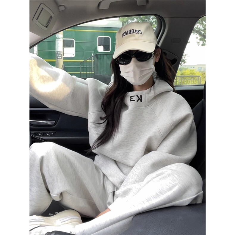1506/QA020/P48白花灰运动秋冬季韩系情侣外套刺绣内搭套头,女装短外套,星座1506