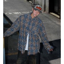 2026港风格子长袖衬衫男大码大码M-5XL休闲外套男CS77901P55控88，男装衬衫，星座227-7