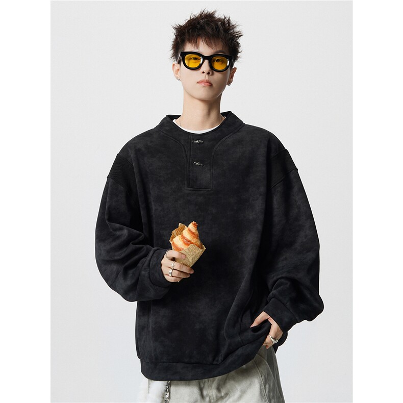 WY10175特P42现货春季新款螺纹拼接高质量连帽大码卫衣上衣男,男装卫衣,电商A059