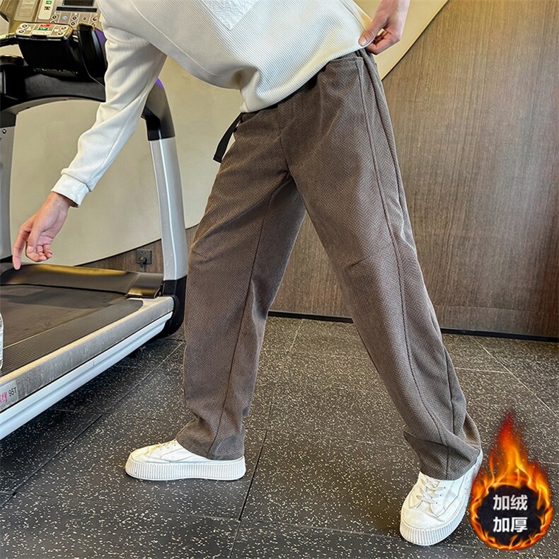 秋冬季灯芯绒裤子男加绒加厚潮流休闲弯刀裤A368-K20579-P78绒P88，男装卫衣，电商A368