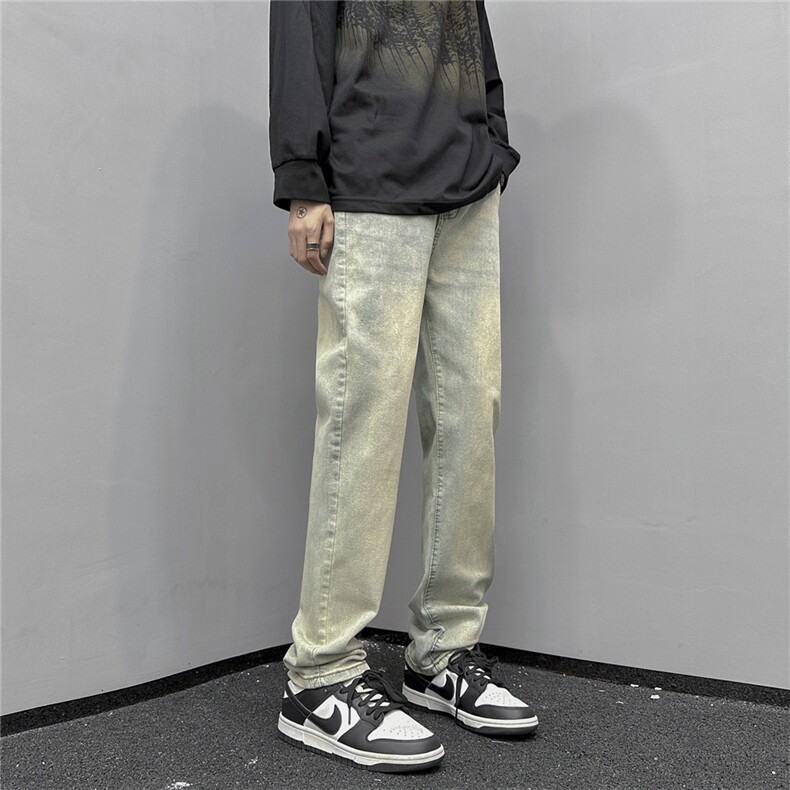k1040-p48-限价68 S-3XL微弹高阶港风中性小脚修身ins牛仔裤图片