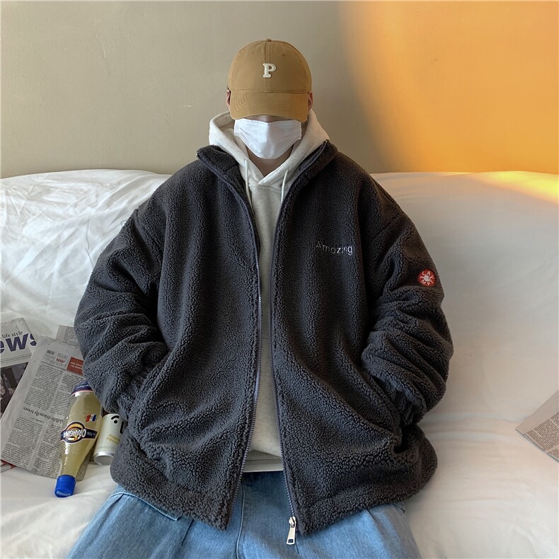 现货跑量五色羊羔毛衣港风拉链衣情侣款202-8-Y006-P90,男装棉衣,星座222-2（原202-8）