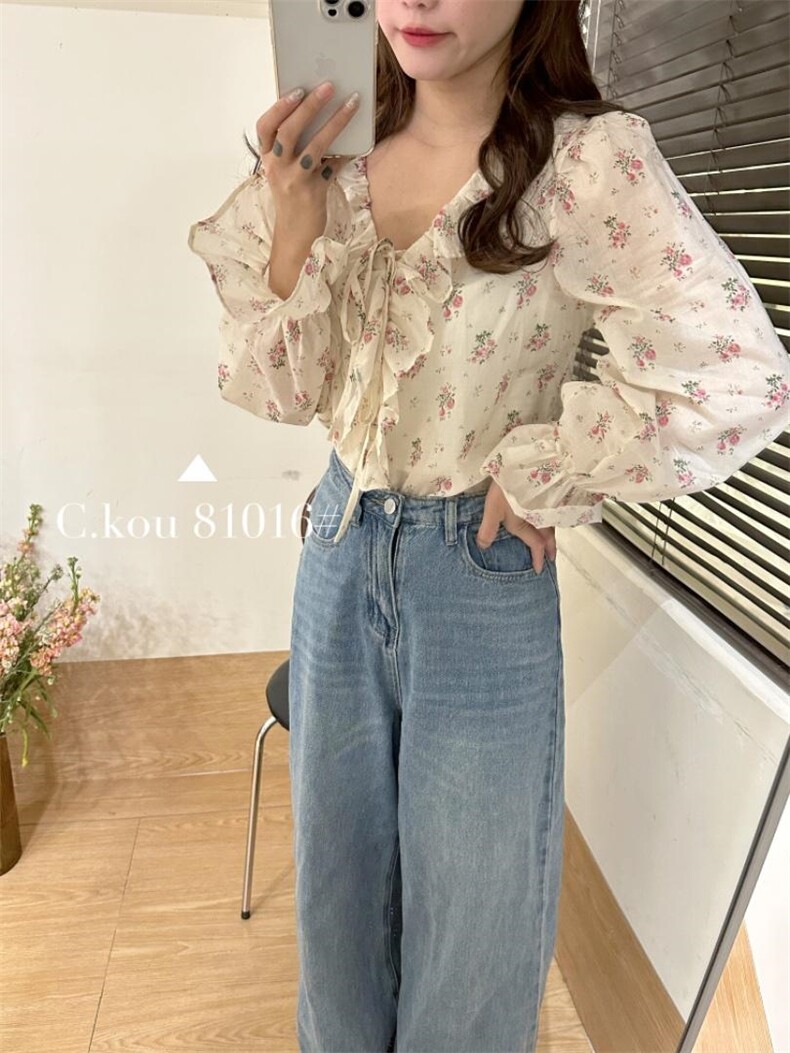 韩系春季花色小衫，其它，唇蔻