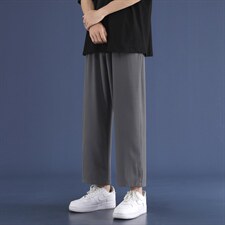 冰丝裤子男宽松九分裤阔腿束脚休闲裤2025-特批20，男装休闲裤，星座718-1