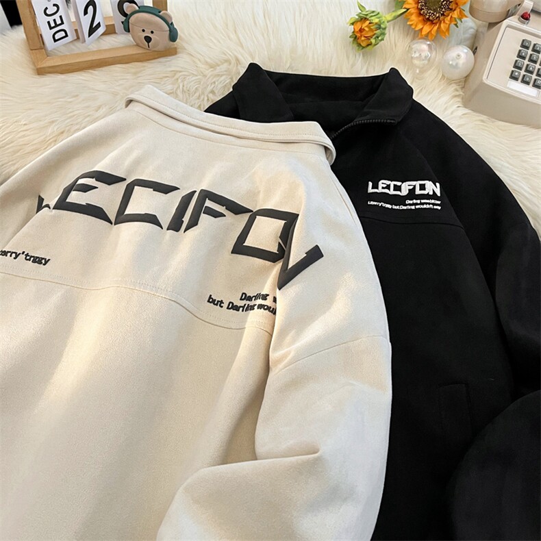 发泡印花夹克男高克重麂皮绒棒球服休闲冲锋衣外套6007-P60-控108,男装夹克,星座207