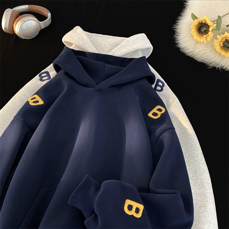 网图现货美式宽松连帽刺绣卫衣男W16/P52,男装卫衣,星座205-3