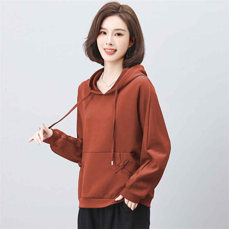 休闲运动女2024年秋季新款时尚洋气减龄连帽妈妈装卫衣，女装卫衣/绒衫，璐依舞