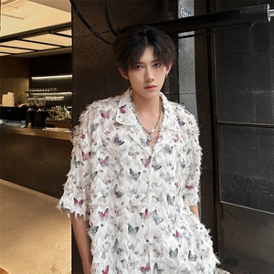 流苏蝴蝶潮男衬衫  A071-C85-P45图片