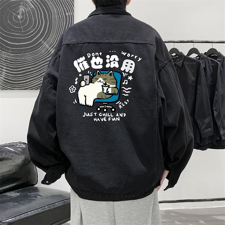 牛仔夹克男大码牛仔外套男茄克 NJ77403-P60图片