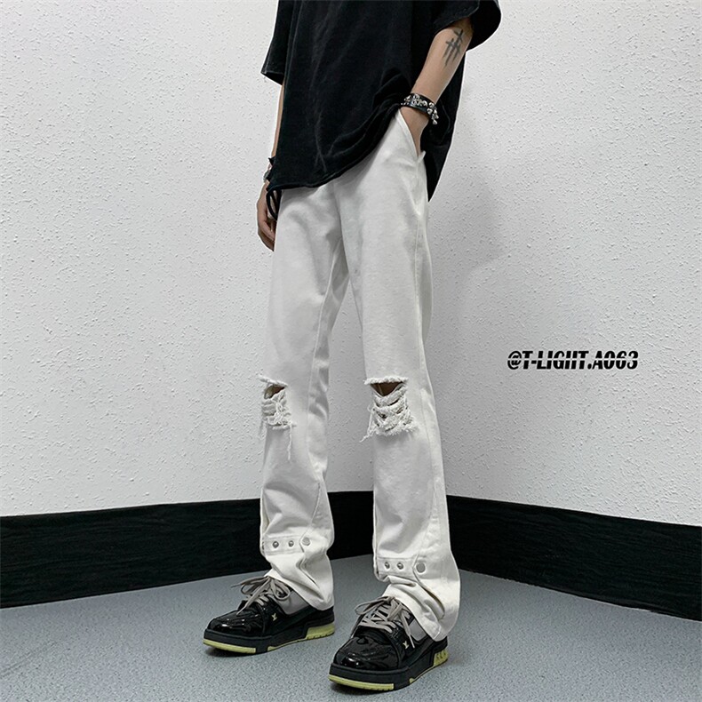 夏季美式高街破洞铆钉牛仔裤货号K750P60,男装牛仔裤,电商A063