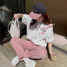 万针全刺绣工艺抖音得物高品质260克重磅纯棉双纱美式高街短袖T恤，男装T恤，电商A486