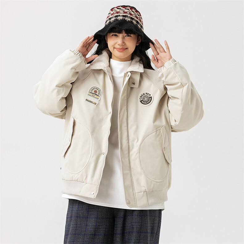 2026冬季新款男日系潮牌纯色宽松休闲连帽棉服加厚外套MY360-F156图片