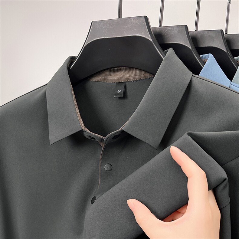 双面磨毛长袖t恤男2025秋季新款流行色上衣服轻奢高端冰丝打底衫,男装T恤,电商B212（原钱塘6029）