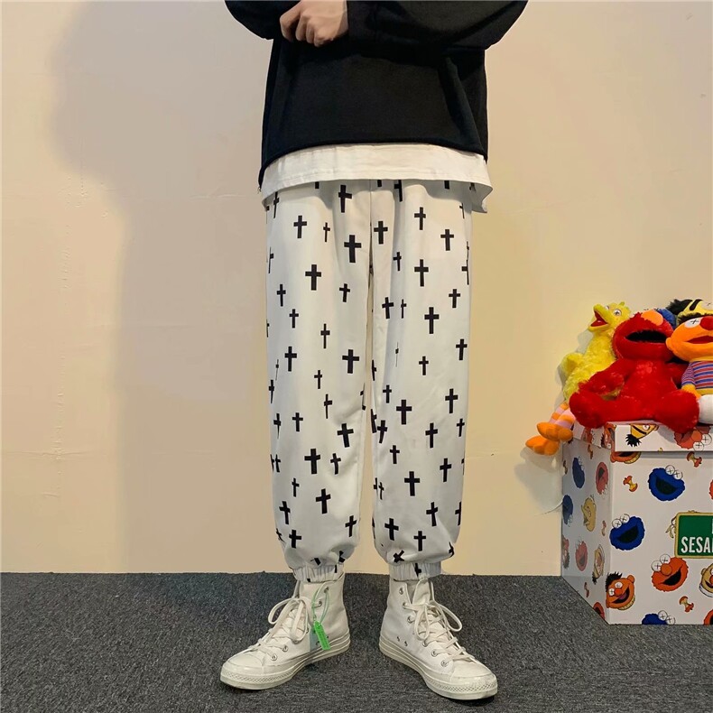 秋冬新款潮牌ins帅气收口束脚休闲长裤设计感运动裤子K057-P30,男装休闲裤,星座512-3