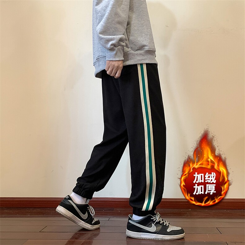 华夫格裤子男宽松潮牌运动束脚裤休闲裤K811*P39加绒45控68,男装休闲裤,星座227-2