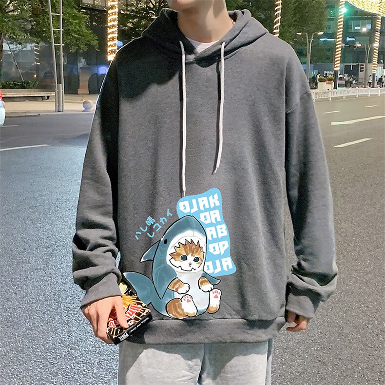 WY2217-P35纯棉连帽卫衣男大码运动帽衫宽松薄外套男,男装卫衣,电商A040