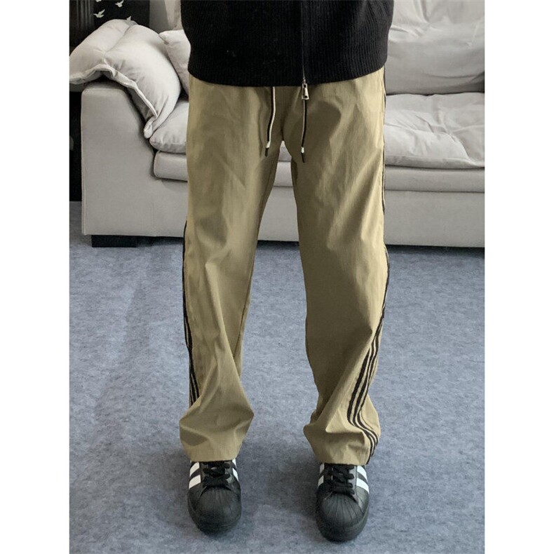 【有货】BN02CC-P45三条杠裤子男户外宽松直筒侧边条纹休闲裤,男装休闲裤,星座1007（原301D）