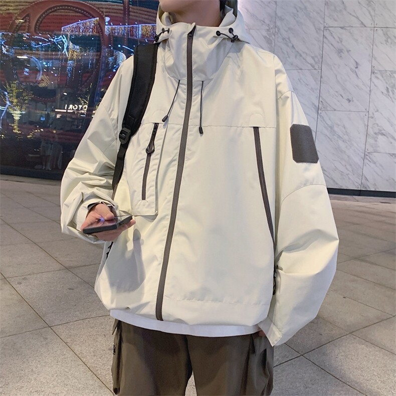 中性风工装冲锋衣男高品纯色宽松夹克外套DSA157B-J91-P60,男装夹克,电商A157B