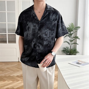 B353 CS369 P55 M-3XL聚酯纤维100 夏季新款2025冰丝衬衫直播款黑图片