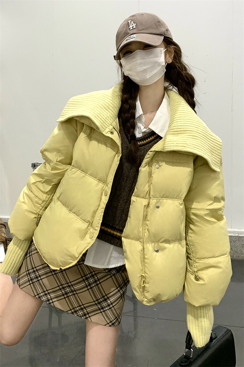 短款羽绒服女2025冬季韩系超好看连帽面包服白鸭绒厚外套,女装羽绒服,诺蝶