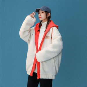 B225-W1024-P98-X118-拼色羊羔毛棉服-聚酯纤维图片