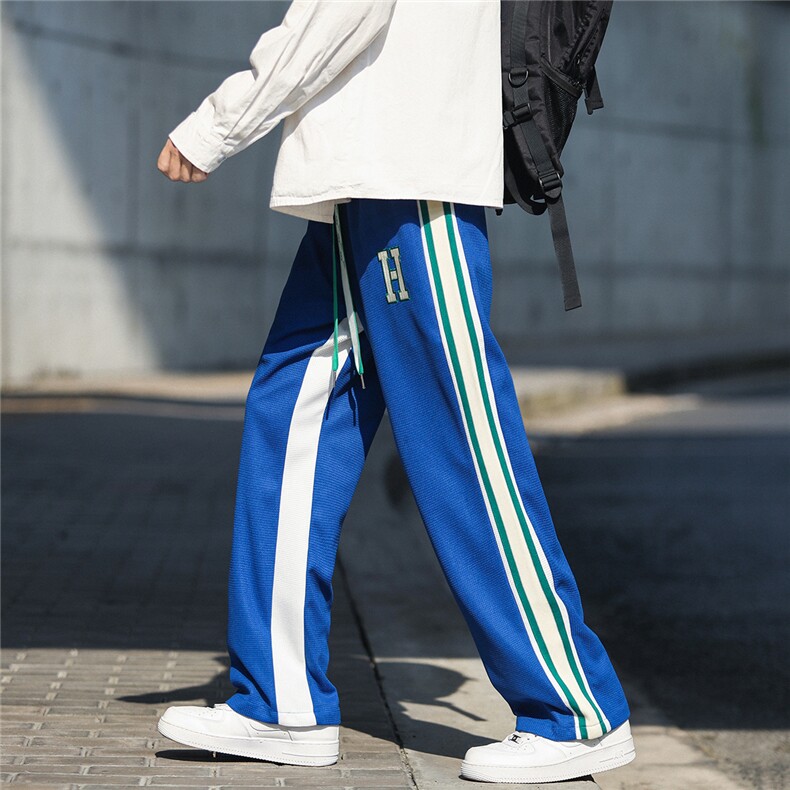 日系CityBoy风华夫格休闲裤男拖地裤女中性风直筒男裤子7790P55，男装休闲裤，星座226-1