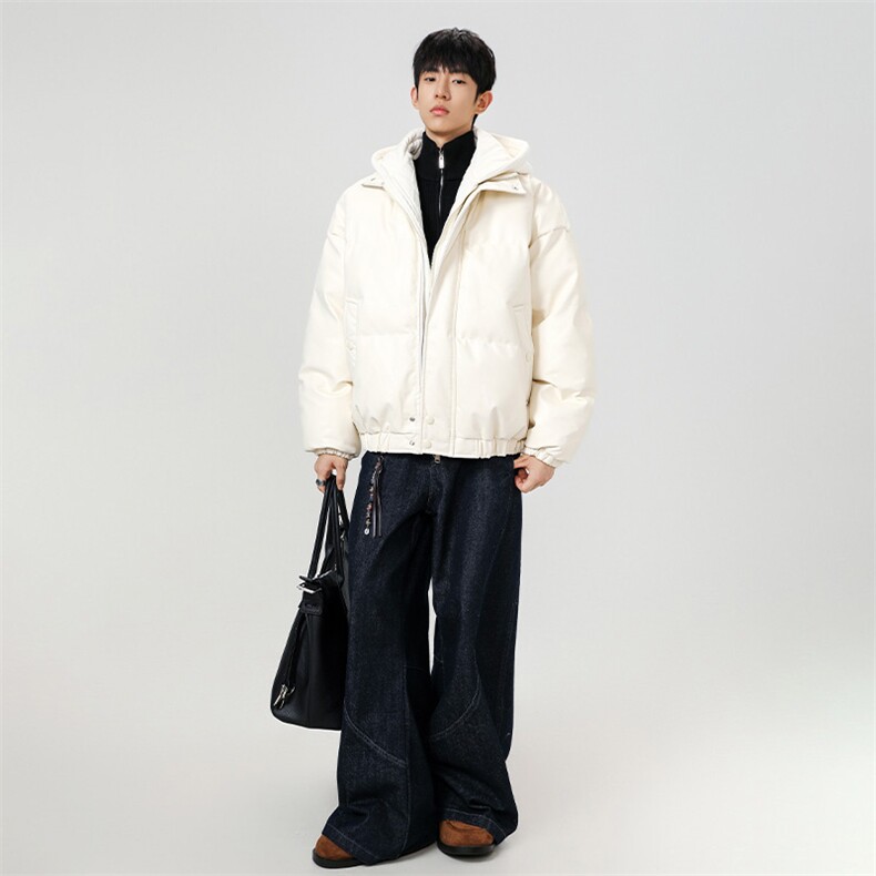 现货假两件pu皮衣棉服外套男冬季新款加厚美式高街棉衣M106-P120,男装皮衣,星座308B-2