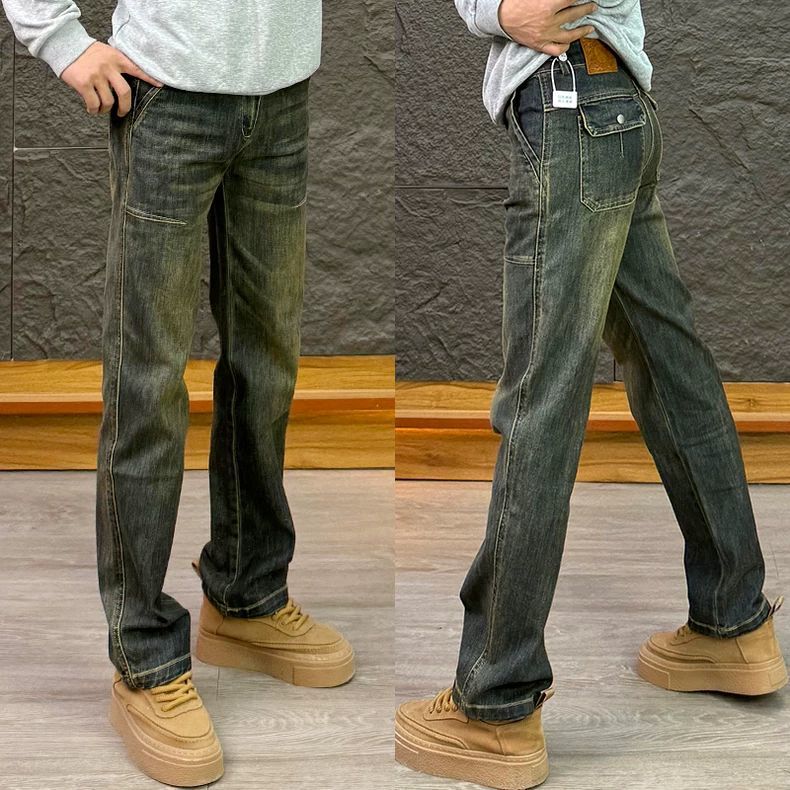 1506/QG6390/P55复古男士美式宽松直筒裤秋冬复古痞帅休闲裤男,男装休闲裤,星座1506