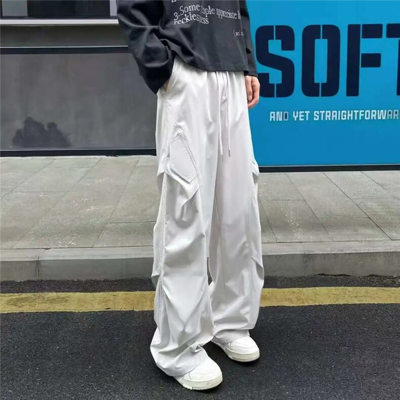 1506-1/KK081/P322026春季潮流高级感设计工装休闲裤百搭褶皱长裤,男装工装外套,星座1506-1