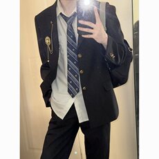 潮流原宿流行日系新款ins爱神丘比特DK黑西服学院风外XZ122，男装西服，星座1116A（原606A-3）