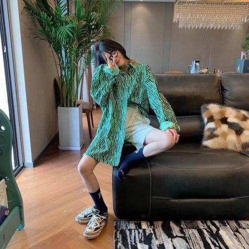 斑马纹衬衣，女装，HV7ING